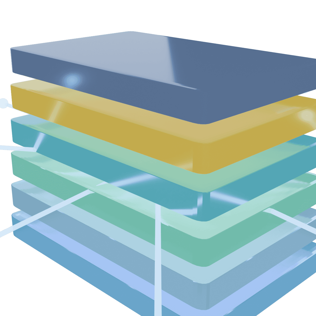 Assembled six layer brain stack